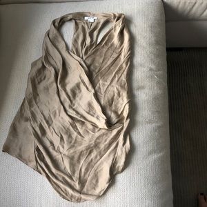 Taupe Helmut lang silky crossover tank